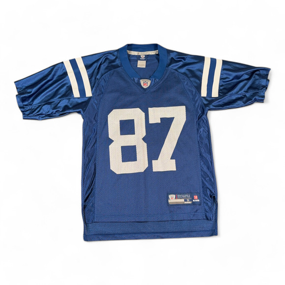 Indianapolis Colts Football Jersey Adult SMALL Blue Reggie Wayne 87 Reebok NFL - Picture 1 of 9